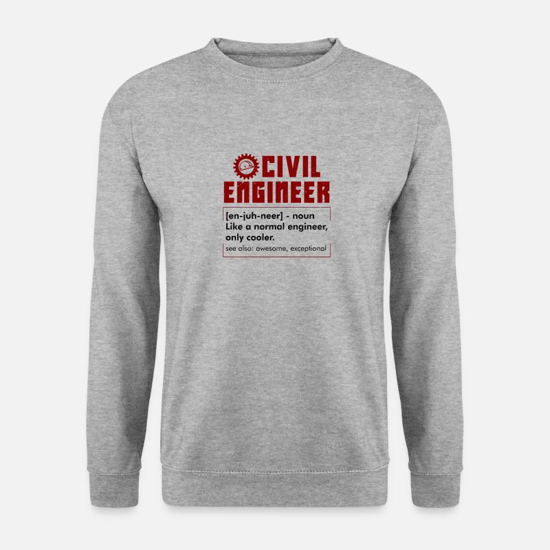 CIVIL ENGINEERING: Civil Engineer Definition - Unisex Pullover - Weißgrau meliert