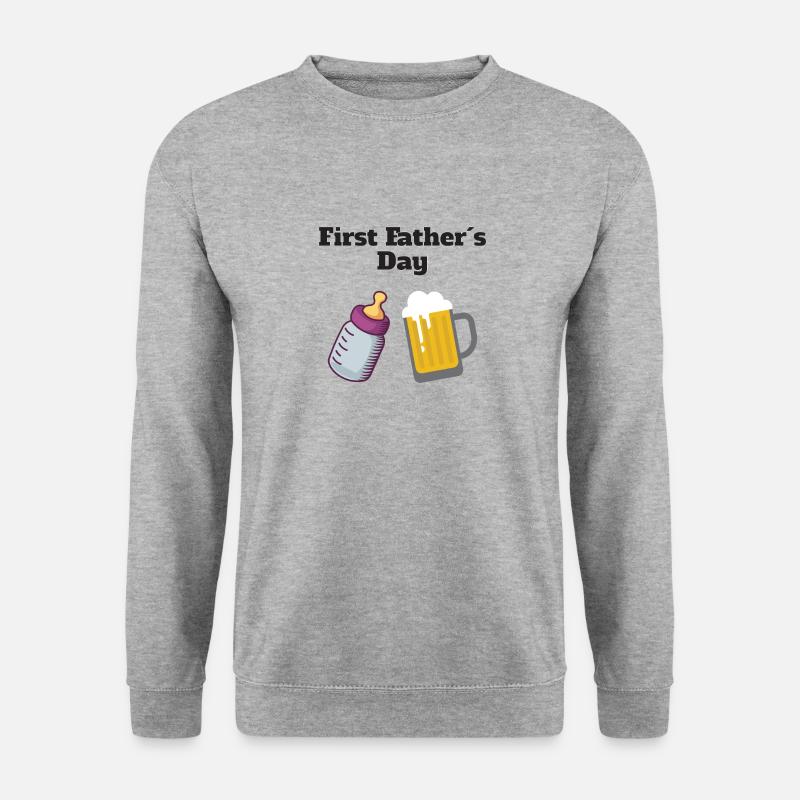first fathers day - Unisex Pullover - Weißgrau meliert