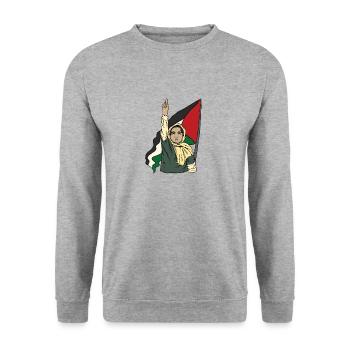 Freedom for Palestine Palestinian flag Gaza - Unisex Sweatshirt - salt & pepper - Front - Alina (178cm) & Michal (187cm)