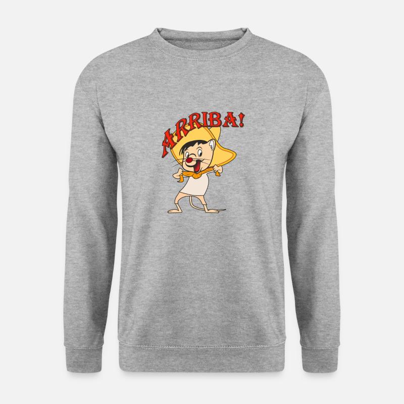 Maus Mexico ARRIBA - Unisex Pullover - Weißgrau meliert