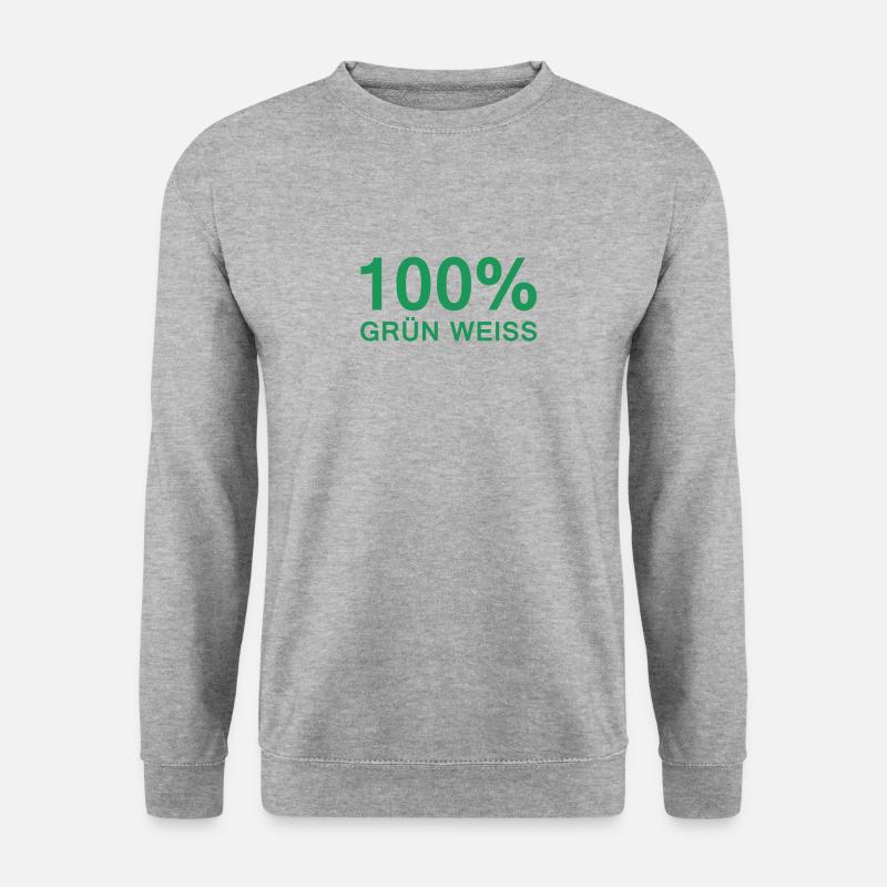 100 POUR CENT VERT BLANC - Sweat-shirt Unisexe - gris chiné