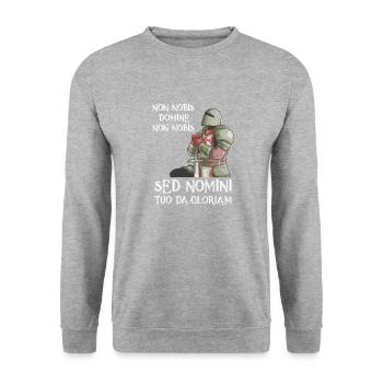 Knights Templar Graphic Templar Temple Knight Prayer - Unisex Sweatshirt - salt & pepper - Front - Alina (178cm) & Michal (187cm)