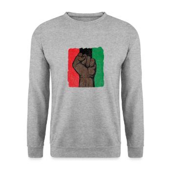 Black Power First-Black History-Black Lives Matter - Unisex Sweatshirt - salt & pepper - Front - Alina (178cm) & Michal (187cm)