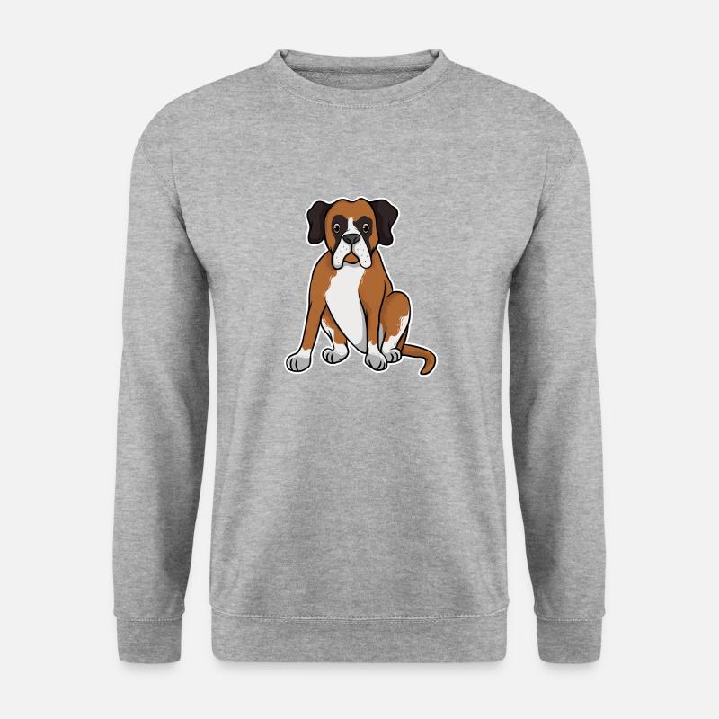 Deutscher Boxer - Unisex Pullover - Weißgrau meliert