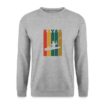 Kajak, Kajak-Design - Vintage-Stil - Unisex Pullover - Weißgrau meliert - Vorne - Alina (178cm) & Michal (187cm)