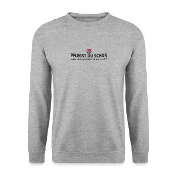 Pflegekraft Pflegst Du Schon Oder Dokumentierst Du - Unisex Pullover - Weißgrau meliert - Vorne - Alina (178cm) & Michal (187cm)