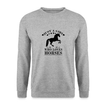 Cheval disant équitation cadeau de cavalier - Sweat-shirt Unisexe - gris chiné - Devant - Alina (178cm) & Michal (187cm)