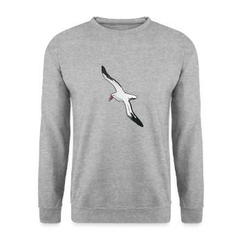 Albatross - Unisex Sweatshirt - salt & pepper - Front - Alina (178cm) & Michal (187cm)