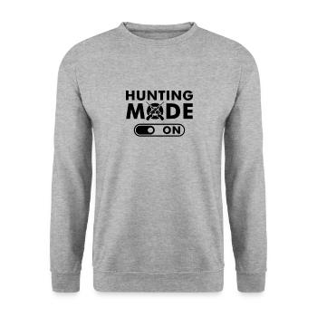 Hunting mode hunt hunter saying - Unisex Sweatshirt - salt & pepper - Front - Alina (178cm) & Michal (187cm)