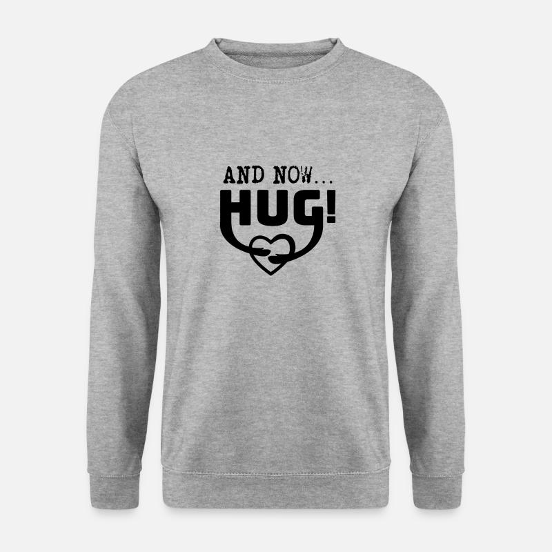 and now...HUG! Umarmung - Unisex Pullover - Weißgrau meliert