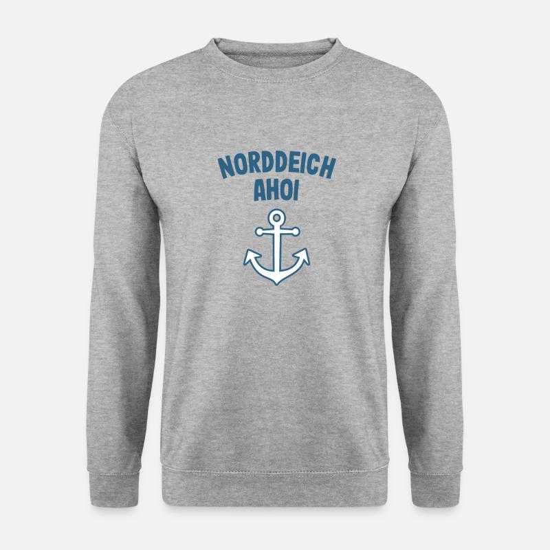Norddeich Ahoi - Unisex Pullover - Weißgrau meliert