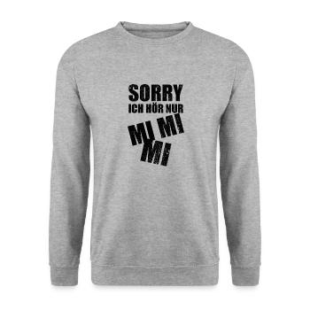 Büro Büros Arbeit Kollege Kollegin lustiger Spruch - Unisex Pullover - Weißgrau meliert - Vorne - Alina (178cm) & Michal (187cm)