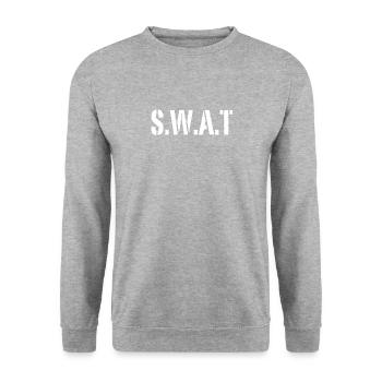 Swat Team Cop Policier Snipper Halloween - Sweat-shirt Unisexe - gris chiné - Devant - Alina (178cm) & Michal (187cm)