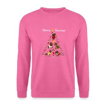Teckel arbre de Noël chien Noël - Sweat-shirt Unisexe - rose - Devant