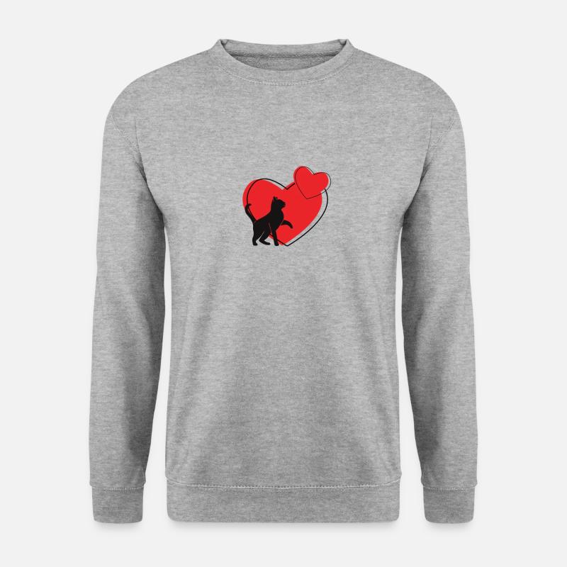 Katze - Unisex Pullover - Weißgrau meliert