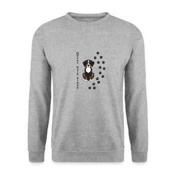 Never walk alone mountain dog love animals paws dog - Unisex Sweatshirt - salt & pepper - Front - Alina (178cm) & Michal (187cm)