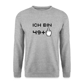 Birthday funny 49 + 1 50 years old man woman - Unisex Sweatshirt - salt & pepper - Front - Alina (178cm) & Michal (187cm)