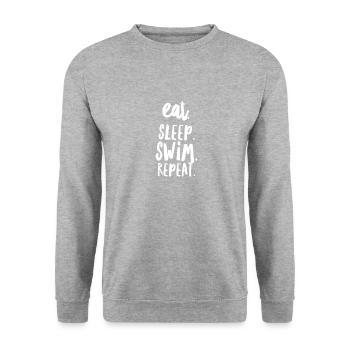 swim - Unisex Sweatshirt - salt & pepper - Front - Alina (178cm) & Michal (187cm)