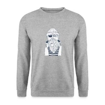 Seemann Seefahrer Matrose Schiffskapitän See - Unisex Pullover - Weißgrau meliert - Vorne - Alina (178cm) & Michal (187cm)