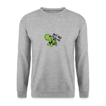 Nicht mein Problem - Unisex Pullover - Weißgrau meliert - Vorne - Alina (178cm) & Michal (187cm)