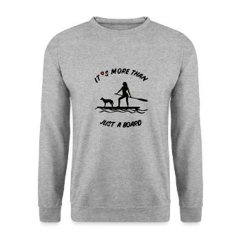 Water sports SUP- more than just a board with a dog - Unisex Sweatshirt - salt & pepper - Front - Alina (178cm) & Michal (187cm)