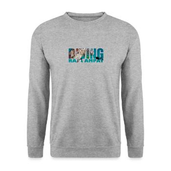 DIVING RAJA AMPAT Diving with Turtles Design - Unisex Sweatshirt - salt & pepper - Front - Alina (178cm) & Michal (187cm)