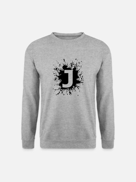 Name, Initialen, Buchstabe, Team, J - Unisex Pullover - Weißgrau meliert