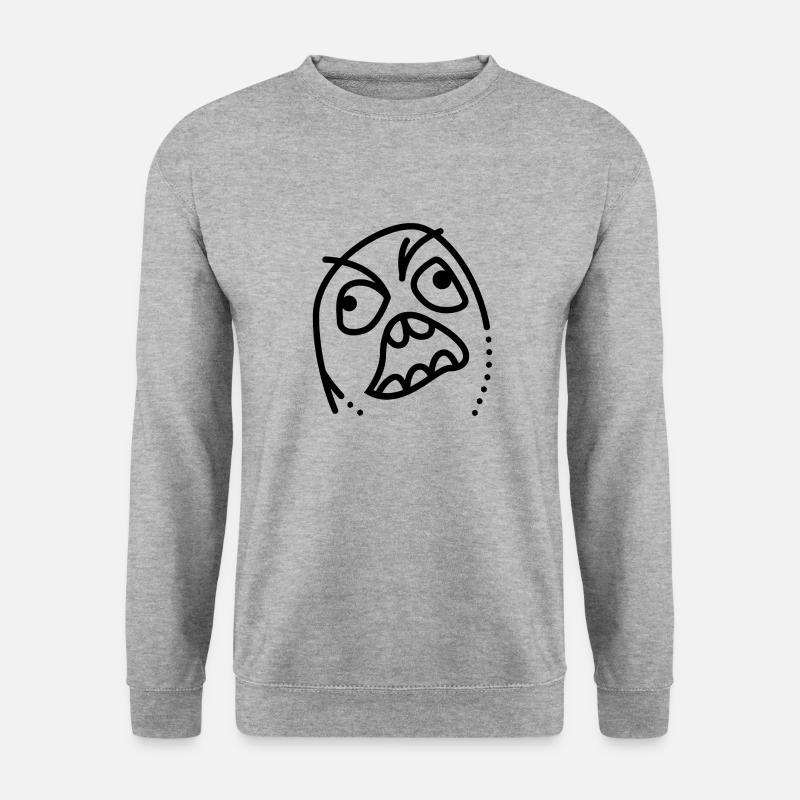 Meme Rage Guy - Unisex Pullover - Weißgrau meliert