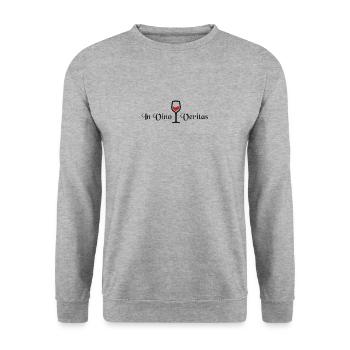In Vino Veritas wine love wine drinker wine saying - Unisex Sweatshirt - salt & pepper - Front - Alina (178cm) & Michal (187cm)