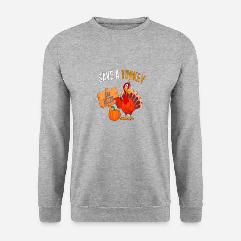 Thanksgiving-Truthahn - Unisex Pullover - Weißgrau meliert