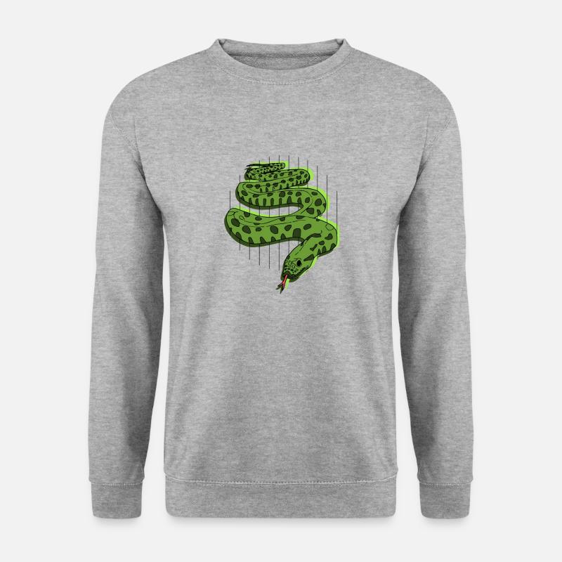 Schlange Anakonda - Unisex Pullover - Weißgrau meliert