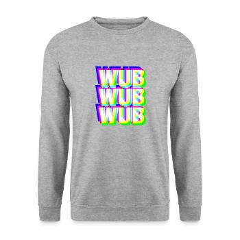 WUB WUB Dubstep Techno Rave Headbanger DJ Cadeau - Sweat-shirt Unisexe - gris chiné - Devant - Alina (178cm) & Michal (187cm)