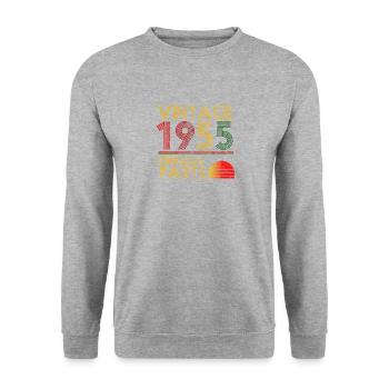 Vintage coucher de soleil 1955 original - Sweat-shirt Unisexe - gris chiné - Devant - Alina (178cm) & Michal (187cm)