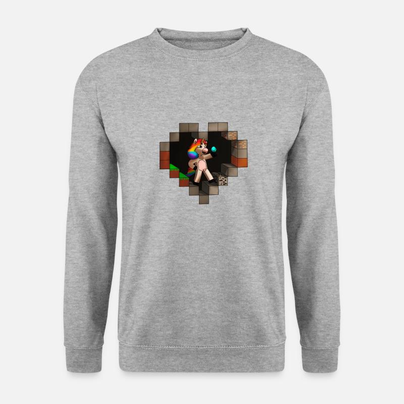 Einhorn Herz - Unisex Pullover - Weißgrau meliert