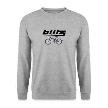 DDR Blitz Fahhrad Rad Radfahren Fahrradfahren - Unisex Pullover - Weißgrau meliert - Vorne - Alina (178cm) & Michal (187cm)