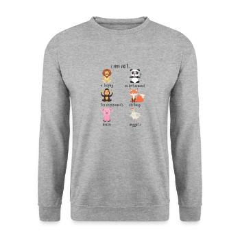 Animaux végétariens cadeau végétalien - Sweat-shirt Unisexe - gris chiné - Devant - Alina (178cm) & Michal (187cm)