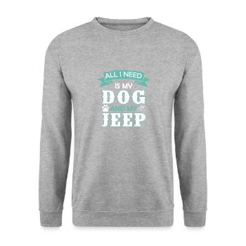 Dog And Jeep - Unisex Sweatshirt - salt & pepper - Front - Alina (178cm) & Michal (187cm)