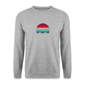 Vagues pastel - Sweat-shirt Unisexe - gris chiné - Devant - Alina (178cm) & Michal (187cm)
