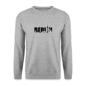 Berlin Skyline Fernsehturm - Unisex Pullover - Weißgrau meliert - Vorne - Alina (178cm) & Michal (187cm)
