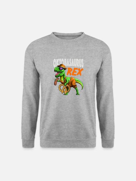 T-Rex Lederhosen Dinosaur Bavarian Cos - Unisex Sweatshirt - salt & pepper
