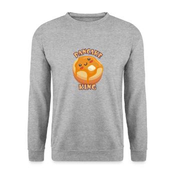 Kawaii Pancake King Pancake King Breakfast - Unisex Sweatshirt - salt & pepper - Front - Alina (178cm) & Michal (187cm)