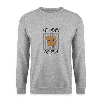 kein Gluten, kein Schmerz - Unisex Pullover - Weißgrau meliert - Vorne - Alina (178cm) & Michal (187cm)