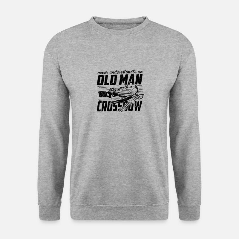 Crossbow never underestimate an old man - Unisex Sweatshirt - salt & pepper