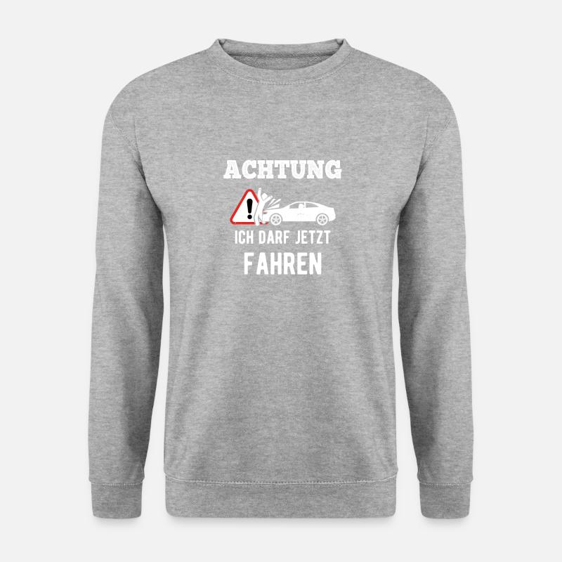 Fahranfänger Fahrschüler Führerschein Geschenk - Unisex Pullover - Weißgrau meliert