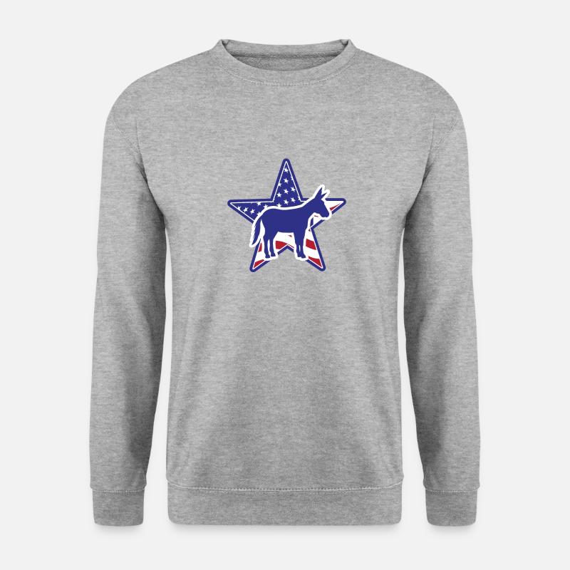 Lustiger Wahl-Humor-Demokrat - Unisex Pullover - Weißgrau meliert