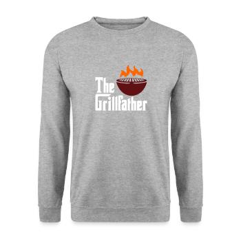 L'amateur de barbecue Grillfather - Sweat-shirt Unisexe - gris chiné - Devant - Alina (178cm) & Michal (187cm)