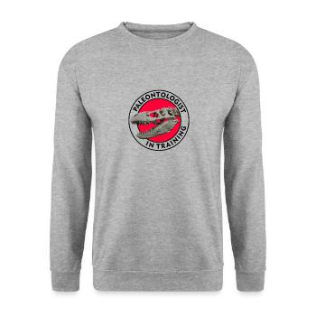 Paleontologist in Training - Unisex Sweatshirt - salt & pepper - Front - Alina (178cm) & Michal (187cm)