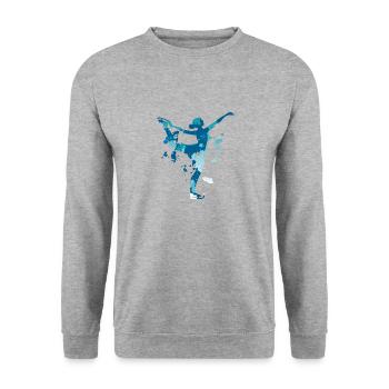 Eiskunstlauf splash - Unisex Pullover - Weißgrau meliert - Vorne - Alina (178cm) & Michal (187cm)