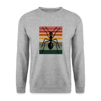 Ameise Vintage - Unisex Pullover - Weißgrau meliert - Vorne - Alina (178cm) & Michal (187cm)