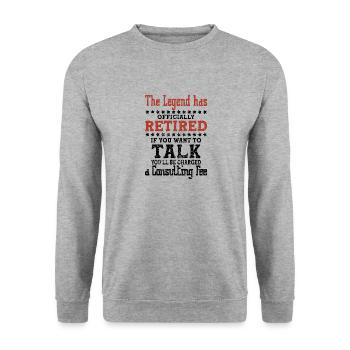 Funny Retirement gifts for Pensioner & Retired - Unisex Pullover - Weißgrau meliert - Vorne - Alina (178cm) & Michal (187cm)